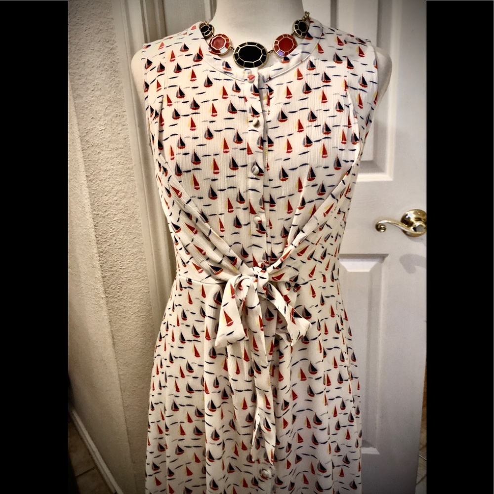 Doe & Ray tie front dress with sailboats ⛵️
